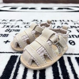 First Steps Canvas Hook & Loop Velcro Strap Baby Sandal